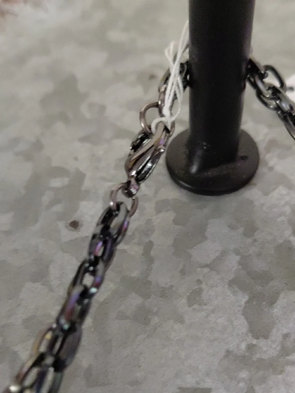 Long Silver Chain Necklace with Teal Beads